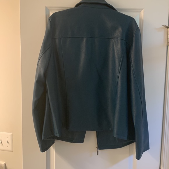 ALFANI Leather Jacket. Beautiful dark aqua, butter soft leather jacket. Size XXL - Picture 3 of 4